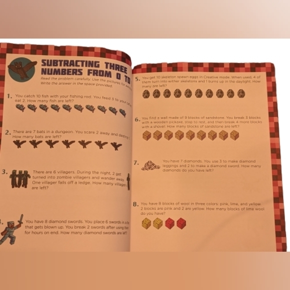 NWOT The Best and Biggest Fun Workbook for Minecrafters Grades 1 & 2 math STEM - Picture 6 of 9